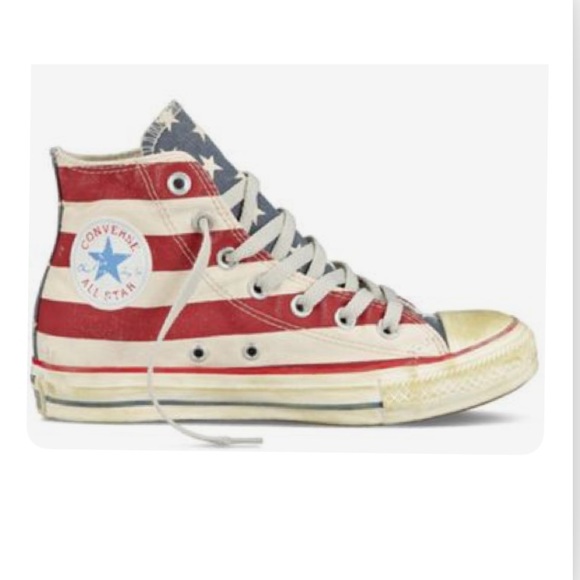 Converse Shoes - American Flag Distressed Converse
